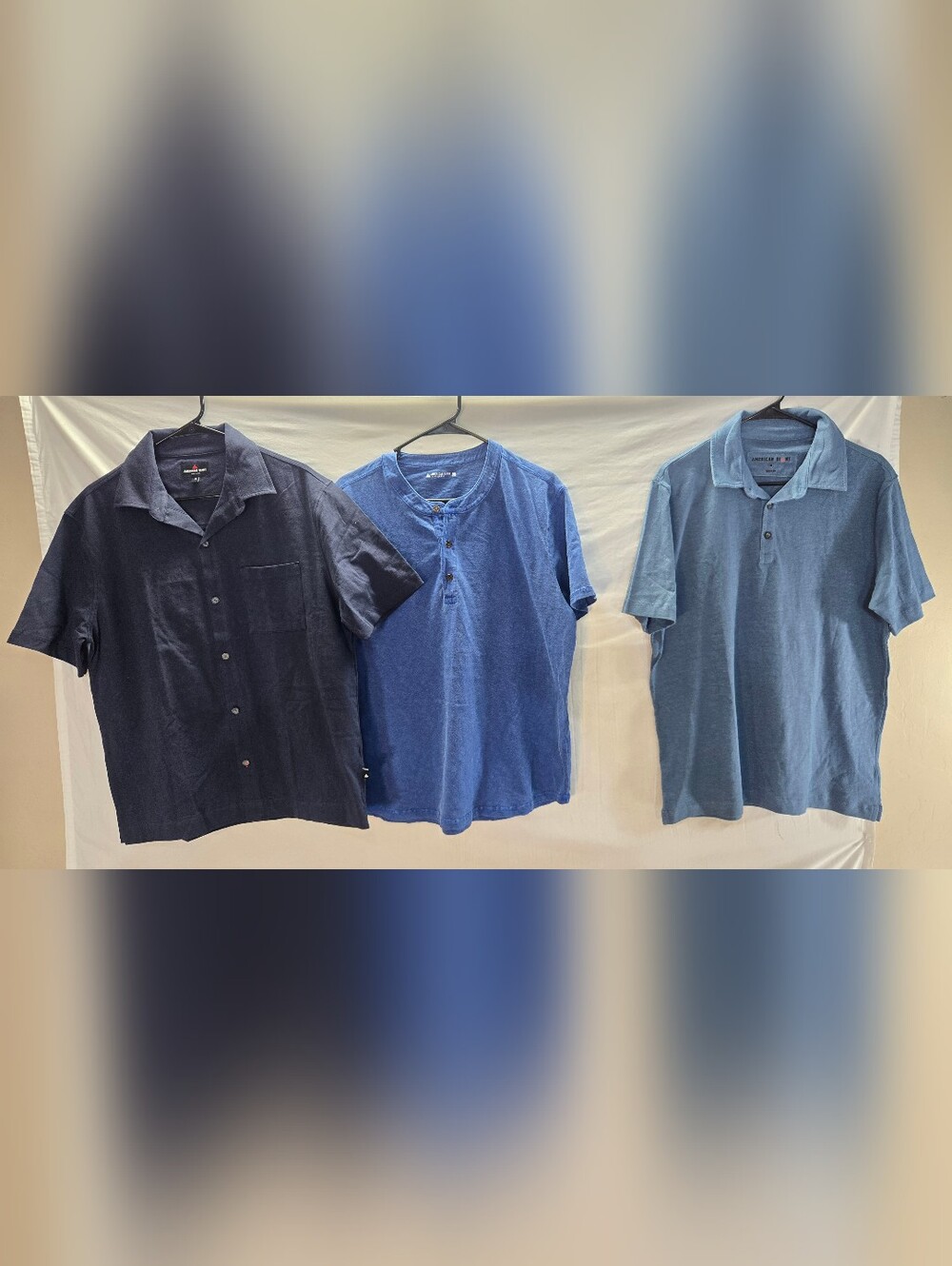 Lot of 3 American Giant Men's Medium Polo Short Sleeve Shirts NWOT